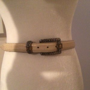 VINCENZA ITALIAN CALFSKIN OFF WHITE BELT- size 28
